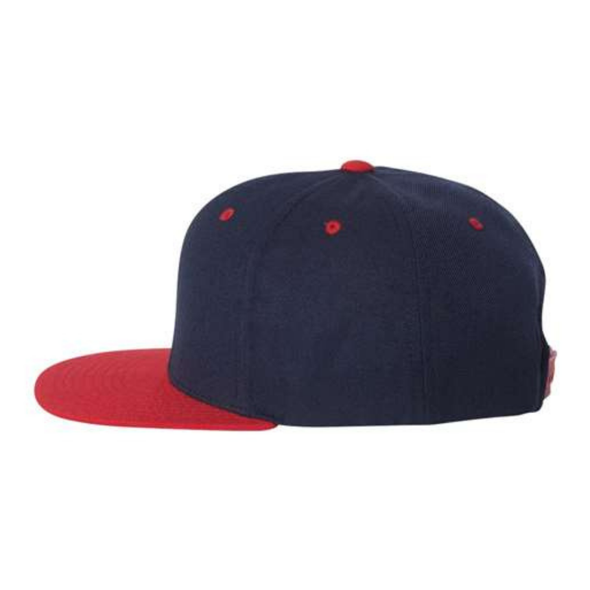 Yupoong 6089M Flat Bill Snapback - Navy/Red