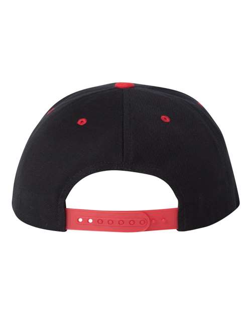 6089M Flat Bill Snapback - Black/Red