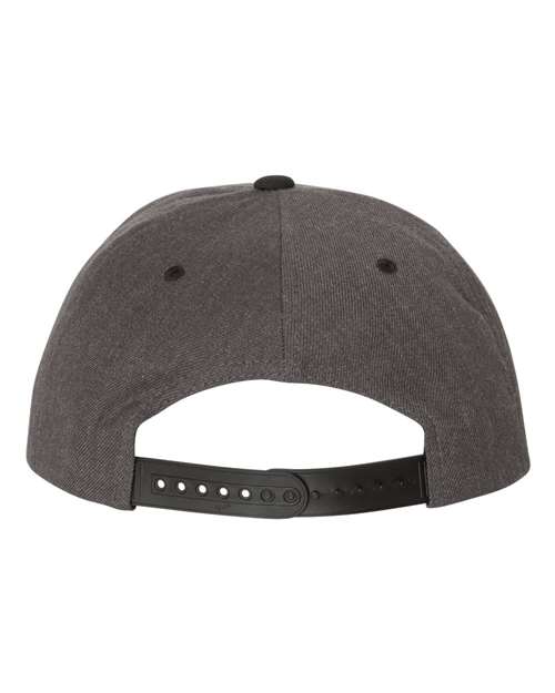 6089M Flat Bill Snapback - Dark Heather/Black