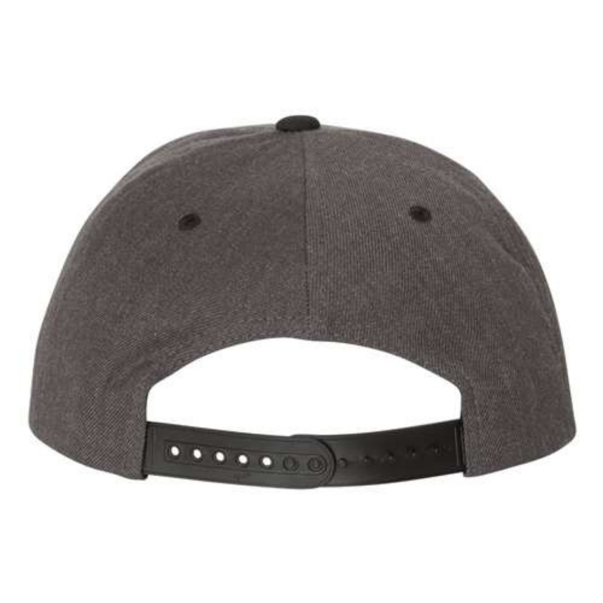 Yupoong 6089M Flat Bill Snapback - Dark Heather/Black