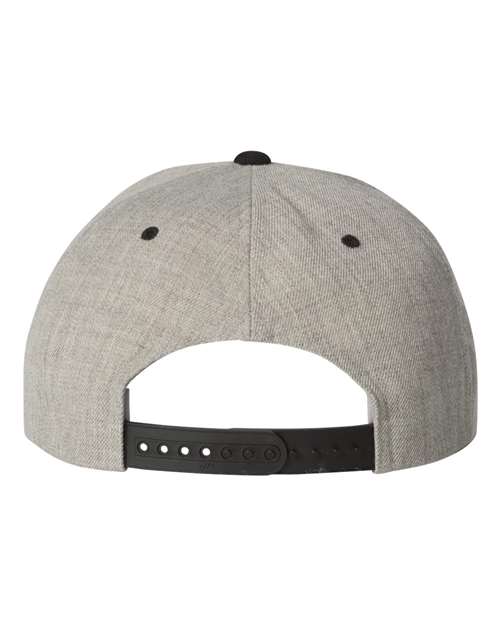 6089M Flat Bill Snapback - Heather Grey/Black