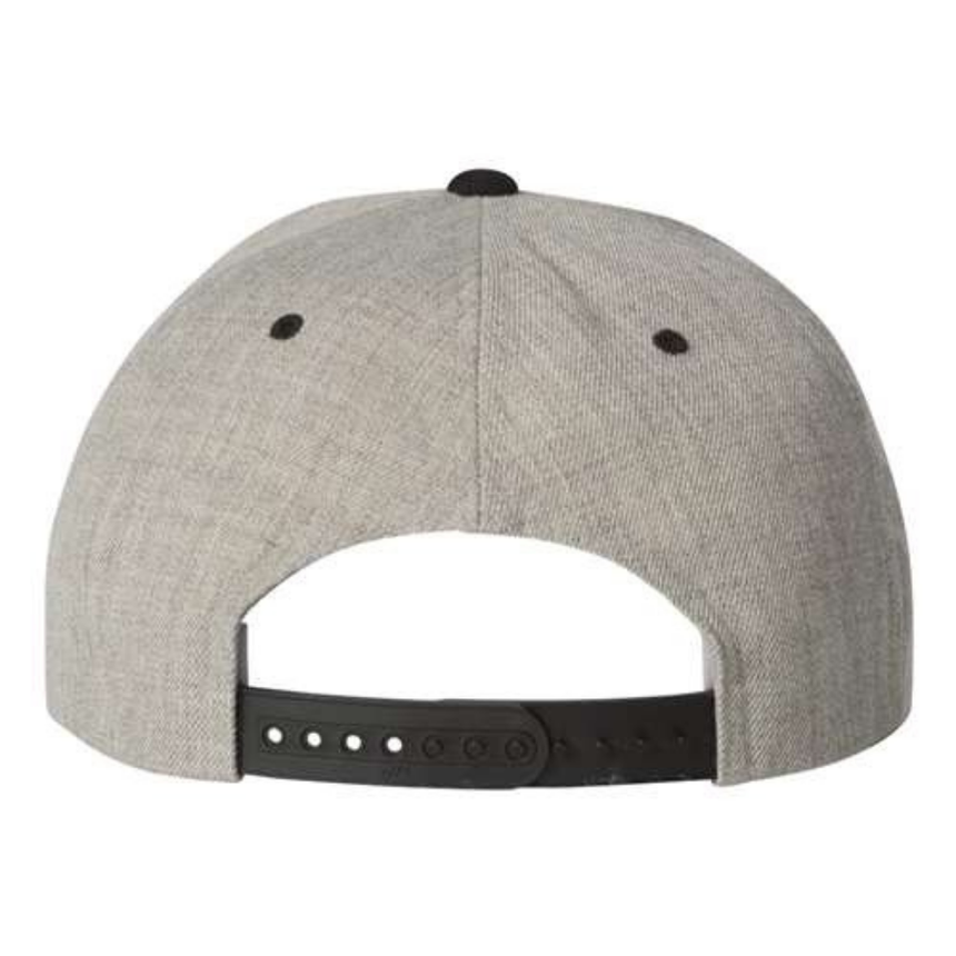 Yupoong 6089M Flat Bill Snapback - Heather Grey/Black
