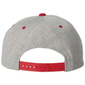 Yupoong 6089M Flat Bill Snapback - Heather Grey/Red