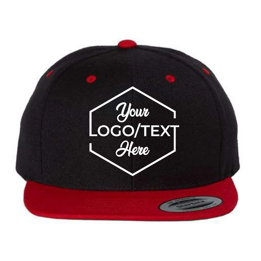 Yupoong 6089M Flat Bill Snapback - Black/Red