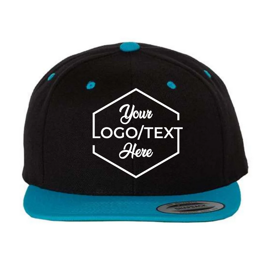Yupoong 6089M Flat Bill Snapback - Black/Teal