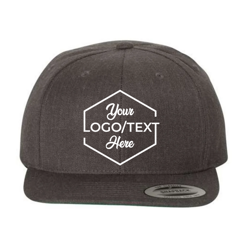 Yupoong 6089M Flat Bill Snapback - Dark Heather