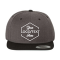 Yupoong 6089M Flat Bill Snapback - Dark Heather/Black