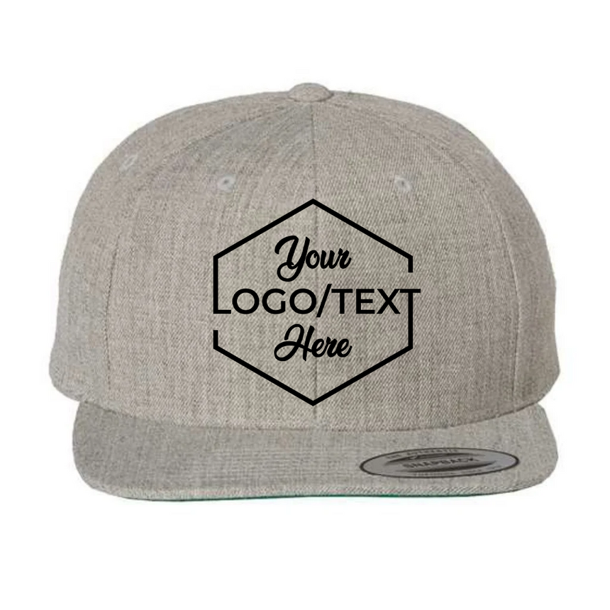 Yupoong 6089M Flat Bill Snapback - Heather Gray