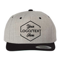 Yupoong 6089M Flat Bill Snapback - Heather Gray/Black