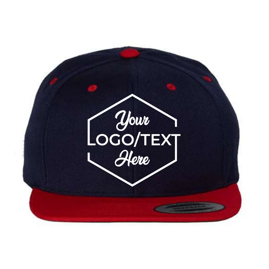 Yupoong 6089M Flat Bill Snapback - Navy/Red