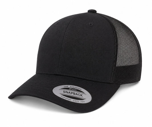 Retro Trucker Cap - 6606 - Black