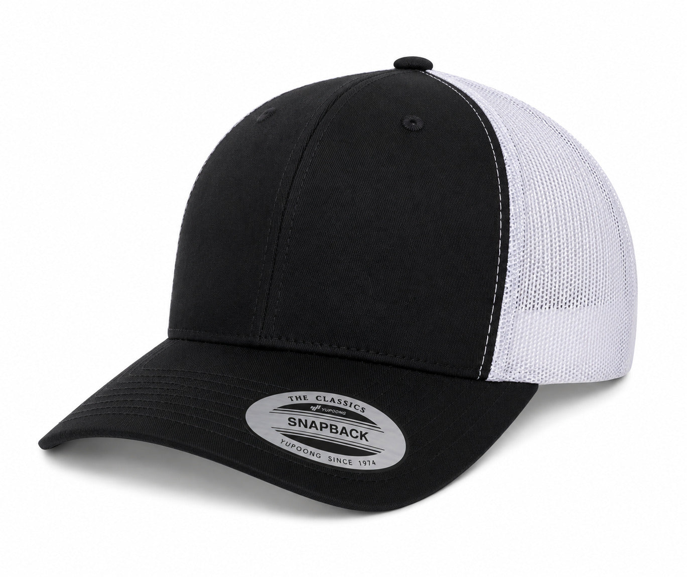 Retro Trucker Cap - 6606 - Black/White