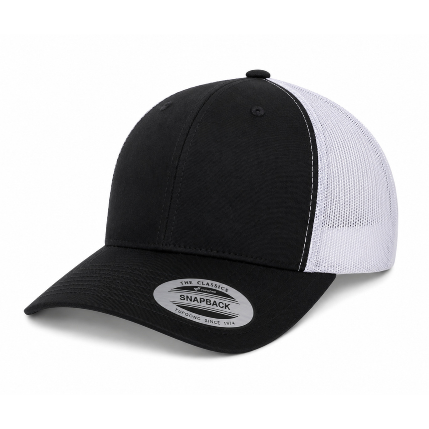 6606 Trucker Snapback - Black/White