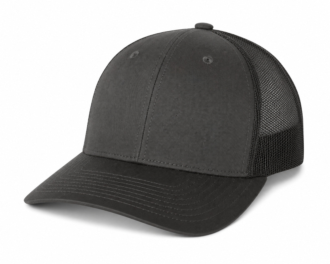 Retro Trucker Cap - 6606 - Charcoal/Black