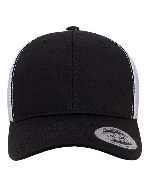 Retro Trucker Cap - 6606 - Black/White
