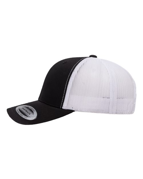 Retro Trucker Cap - 6606 - Black/White