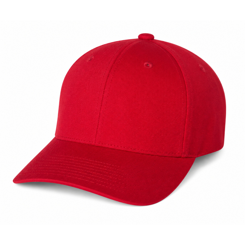 Premium Curved Bill Snapback Cap - 6789M - Red