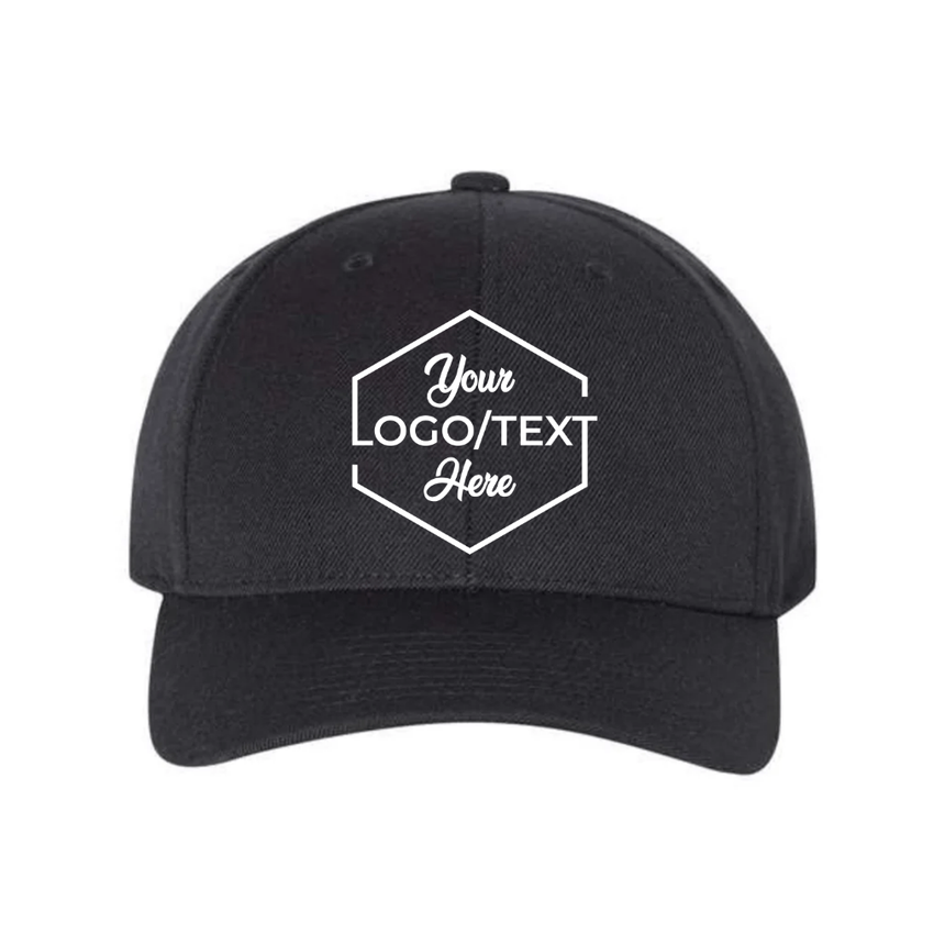 Premium Curved Bill Snapback Cap - 6789M - Black